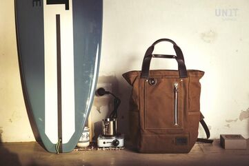 Unitgarage / ユニットガレージ Namib 18L Canvas backpack, Beige/Brown | U016-Beige-Brown