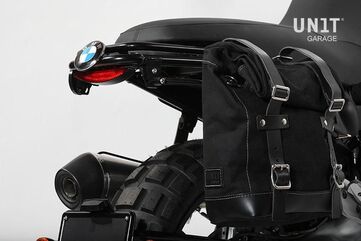 Unitgarage / ユニットガレージ Waxed suede side pannier Scram 22L-30L + Right subframe Bmw GS 850/1100/1150 e AD, JetBlack | U202+1524DX-JetBlack