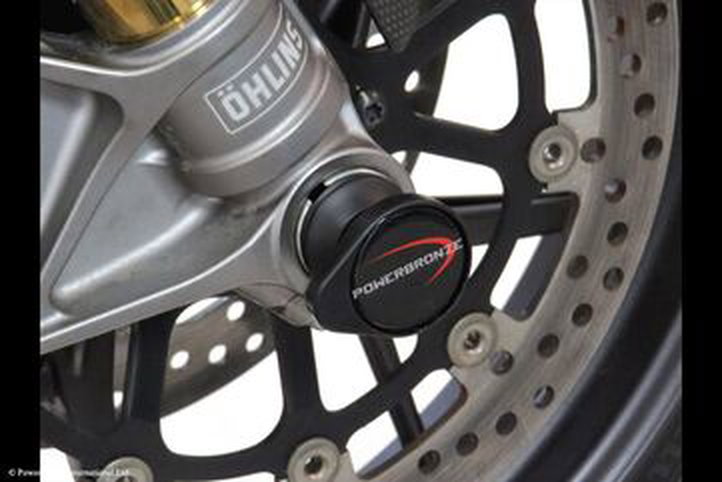 Powerbronze / パワーブロンズ Fork Protectors for DUCATI PANIGALE V2 20-23/BLACK PLASTIC | 518-D110-003