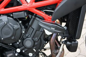 GSGモトテクニック クラッシュパッドセット “Streetline” アタッチメント ブラックアノダイズド MV-Agusta Brutale 800 (2016 -) | 1505040-M9-SH