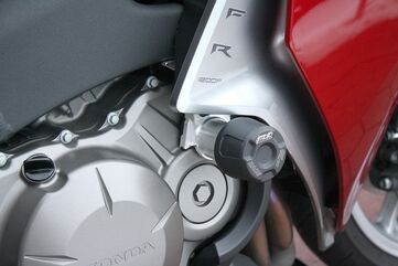 GSGモトテクニック クラッシュパッドセット マウンティングプレート ブラックアノダイズド Honda VFR 1200 F (2010) | 6544075-H36-DS-SH