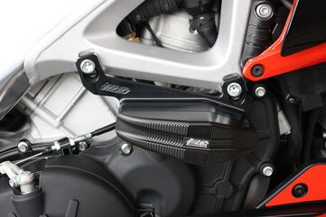 GSGモトテクニック クラッシュパッドセット “Streetline” マウンティングプレート ブラックアノダイズド Aprilia Tuono 1100 V4 + Tuono 1100 V4 Factory (2021 -) | 1505040-A25-SH