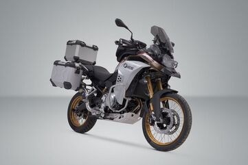 SW Motech / SWモテック Adventure set luggage. Silver. BMW F 850 GS Adv (20-). Inox racks. | ADV.07.897.75200/S
