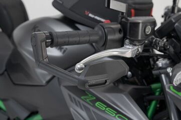 SW Motech Lever guards with wind protection. Black. Kawasaki Z 650 (16-). | LVG.08.866.11000/B