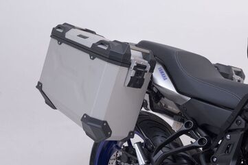 SW Motech TRAX ADV aluminium case system. Silver. 45/45 l. Yamaha MT-07 Tracer (16-). | KFT.06.593.70101/S