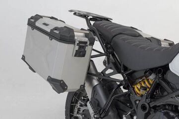 SW Motech TRAX ADV aluminium case system. Silver. 45/37 l. Ducati DesertX (22-). | KFT.22.995.70000/S