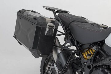 SW Motech TRAX ADV aluminum case system US model. Black. 45/37L. Ducati DesertX (22-). | KFT.22.995.70100/B