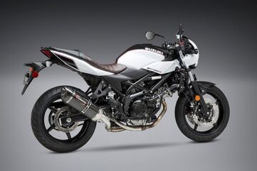 Yoshimura / ヨシムラ USA SV650 17-22/SV650X 19-22 Alpha Stainless Slip-On Exhaust, W/ Carbon Fiber Muffler | 11670BM221