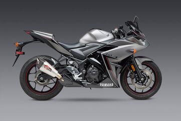 Yoshimura / ヨシムラ USA YZF-R3 15-22 / Mt-03 20-22 At2 Stainless Slip-On Exhaust, W/ Stainless Muffler | 13320BP523