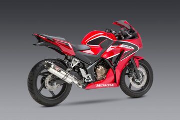 Yoshimura / ヨシムラ USA CBR300R 15-22/Cb300F 15-16 Race R-77 Stainless Slip-On Exhaust, W/ Stainless Muffler | 123002J520