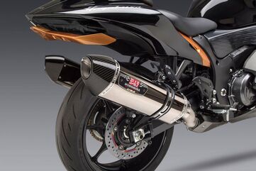 Yoshimura / ヨシムラ USA Hayabusa 2022-23 Race R-77 Dual Stainless Slip-On Exhaust, W/ Stainless Mufflers | 1121120520