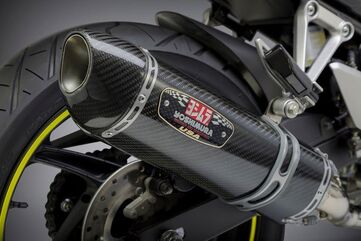 Yoshimura / ヨシムラ USA CBR300R 15-22/Cb300F 15-16 Race R-77 Stainless Slip-On Exhaust, W/ Carbon Fiber Muffler | 123002J220