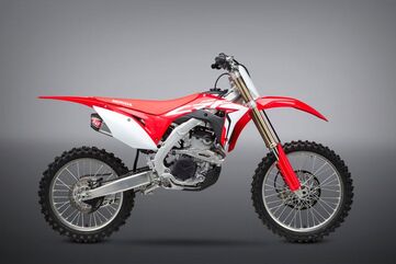 Yoshimura / ヨシムラ USA CRF250R 18-19/Rx RS-9T Stainless Slip-On Exhaust, W/ Dual Stainless Mufflers | 22843BR520