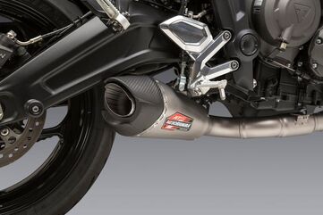 Yoshimura / ヨシムラ USA Trident 21-23 / 22 Tiger Sport 660 Race At2 Stainless Full Exhaust, W/ Stainless Muffler | 19660AP520