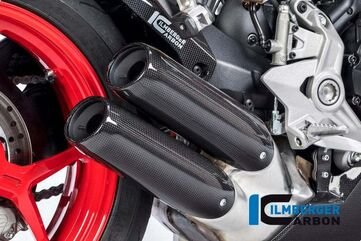 ILMBERGER / イルムバーガーカーボンパーツ エキゾーストエンドキャップキット グロスカーボン - Ducati Supersport 939 | AHS.021.DSS7G.K