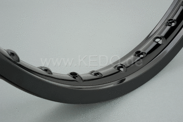 Kedo Replica Aluminum Rim 1.60x21 "Shiny Black Anodized, Drilled | 10258B