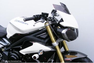 Powerbronze / パワーブロンズ ライトスクリーン フロストステルスグレー TRIUMPH ストリートトリプル,ストリートトリプル R, 13-16 (+105MM ABOVE フェアリング) | 430-U148-019