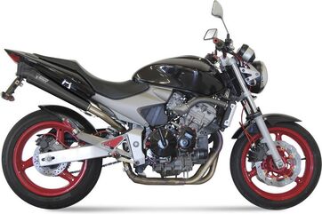 MIVV / ミヴ SPORT X-cone SLIP-ON Muffler BLACK STAINLESS STEEL for HONDA HORNET 600 2003 - 2006 EC approved Catalyzer is included | H.020.LC3B