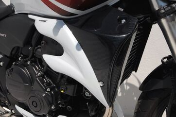 Ermax / アルマックス cooling air scoops (bicolore with silver carbon look e ) for CB 600 hornet 2007-2010, silver carbon look /blue métal 2008/2009(, pearl fidji blue [B529P] ) | 760162024
