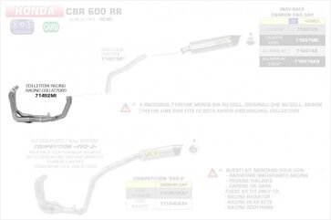 ARROW / アロー HONDA CBR 600 RR '13 4:2:1 スチールコレクター| 71492MI