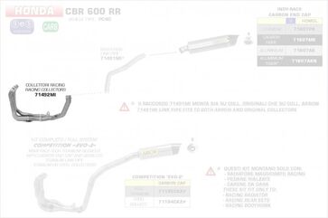 ARROW / アロー HONDA CBR 600 RR '13 4:2:1 スチールコレクター| 71492MI