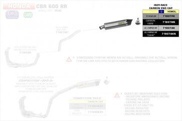 ARROW / アロー HONDA CBR 600 RR '13 eマーク認証 ALUMI- NIUM DARK INDY RACE サイレンサー カーボンエンドキャップ付 オリジナル / Arrowコレクター用 | 71807AKN