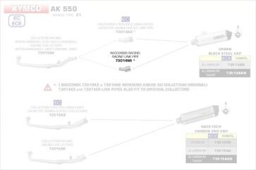 ARROW / アロー KYMCO AK 550 '17 ステンレス リンクパイプ FOR URBAN サイレンサー + オリジナルコレクター | 73014MI
