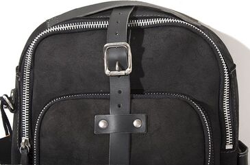 Unit Garage TANK PANNIER IN WAXED SUEDE, JetBlack | U033-JetBlack