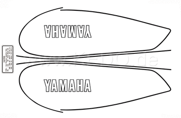 Kedo Fuel Tank Decal TT500'80, Black / White, complete Set LH / RH, overcoatable | 91068