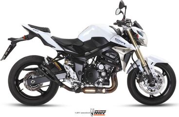 MIVV / ミヴ SPORT DOUBLE GUN SLIP-ON Muffler BLACK STAINLESS STEEL for SUZUKI GSR 750 2011 - 2016 NOT approved | S.037.SDGB