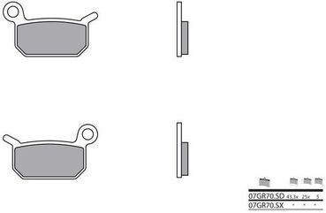 BREMBO / ブレンボ ブレーキパッド 07GR70SD シンタード・メタル | 07GR70SD
