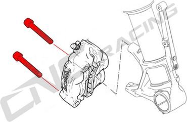 CNC Racing / シーエヌシーレーシング Screws Front brake caliper set M10x1.25x55 (2 pcs) - Titanium, チタン | KV436X