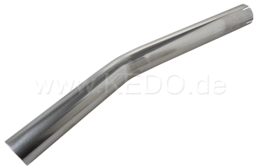 Kedo Header Pipe Extension, Stainless Steel, Length 500mm (290 + 210 mm) with 21 ° angle, Diam. 41.5mm / 44.5mm, Onesided fourfold slotted, Approx 600g | 90134