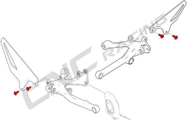 CNC Racing / シーエヌシーレーシング Screws Handguards Mv Agusta Rivale, レッド | KV398R