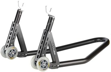 LighTech / ライテック Aluminum Rear Stand With Rollers, Color: Matt Black | RSA23RNER