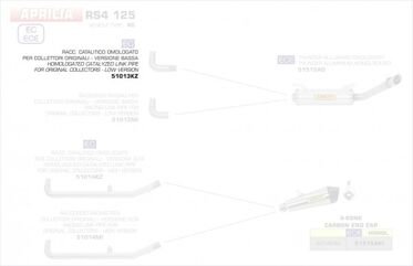 ARROW / アロー APRILIA RS4125 '17 eマーク ステンレス ローバージョン リンクパイプ FOR 51515AO サイレンサー + オリジナルコレクター | 51013KZ