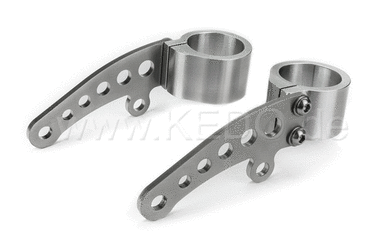 Kedo headlight bracket and turn signal support "Bored", aluminum and stainless steel, for headlights with side mounting M8 and Recording | TH-10170.3