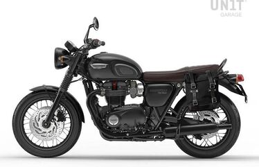 Unitgarage / ユニットガレージ Side Pannier Canvas + Left Subframe Triumph T100 (2017 until now), Black/Black | U001+1011SX_Black-Black