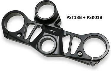 CNC Racing / シーエヌシーレーシング Triple clamps Aprilia RSV4 - Top Yoke, Black | PST13B