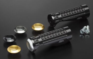 ABM / エービーエム Pair of footrests rGripEvo complete incl. screws, レストボディーカラー: シルバー, カバーカラー: レッド | 100202-F11-F17