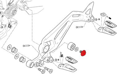 CNC Racing / シーエヌシーレーシング Central bolt kit for OEM rearsets Ducati | PEV06