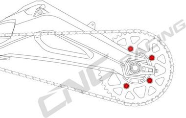 CNC Racing / シーエヌシーレーシング Nuts Sets Rear Sprocket Flange Ducati Mv Agusta M10X1.25, ゴールド | DA383G