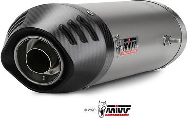 MIVV / ミヴ-SPORT OVAL- スリップオン チタン（カーボンエンドキャップ） 2本出し for YZF 1000 R1 (07-08) | UY.027.L4C