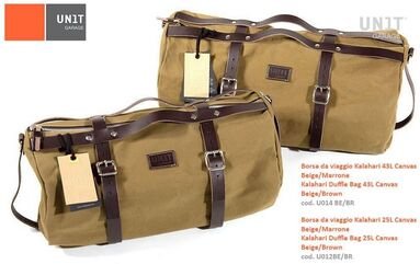 Unitgarage / ユニットガレージ Kalahari Duffle Bag 43L Canvas, Beige/Brown | U014-Beige-Brown