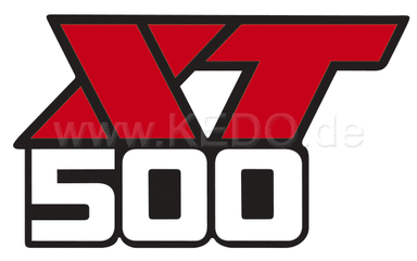 Kedo Fuel Tank Emblem / Logo 'XT500', Black / Red / White, 1 Piece, OEM reference # 56U-24161-00 | 29195