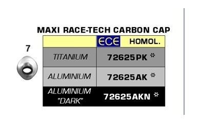 ARROW / アロー / アロー テールパイプ Maxi Race-Tech チタン キャプ カーボン Ece| 72625PK