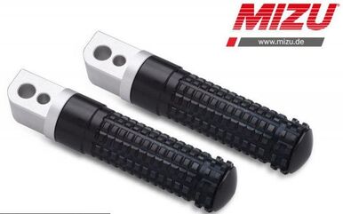 Mizu レーシング パッセンジャーフットペグ ABE認可品 シルバー/ブラック | 409TS1120010