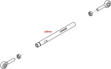 CNC Racing / シーエヌシーレーシング ROD GEAR SHIFT LINK 130mm, Black | CEA02B