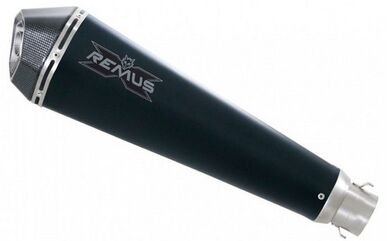 REMUS / レムス HYPERCONE スリップオン (コネクティングチューブ付きマフラー) ステンレス ブラック EU規格公認 65 mm l 056782 155315