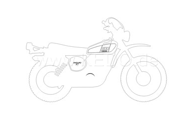 Kedo XT500'76 stickers, stylized '76 model, white, size approx. 100x61mm, 1 piece | 80170-76W